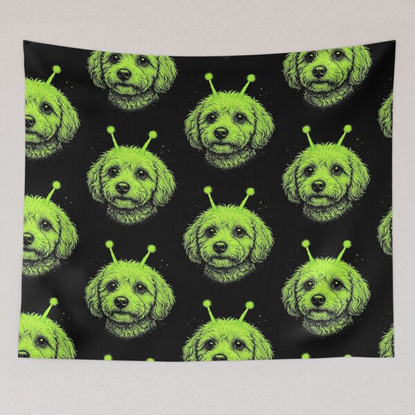 Item preview, Y2K Alien Maltese Poodle Dog Halloween Puppy Portrait designed and sold by d247.