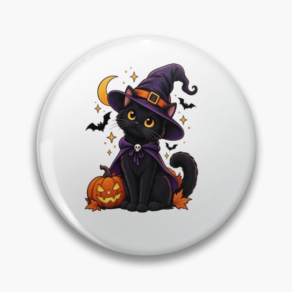 Item preview, Black Cat Witch – Cute Halloween Cat designed and sold by 1PRINTORA1.