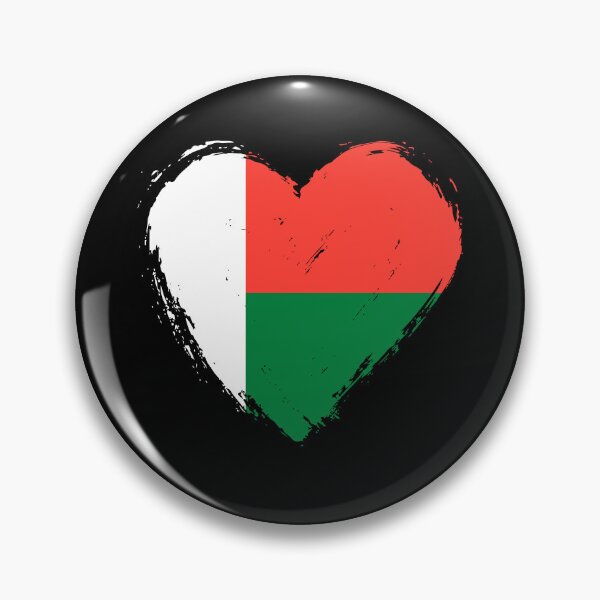 Item preview, Distressed Madagascar Flag Heart MG designed and sold by shitpostee.
