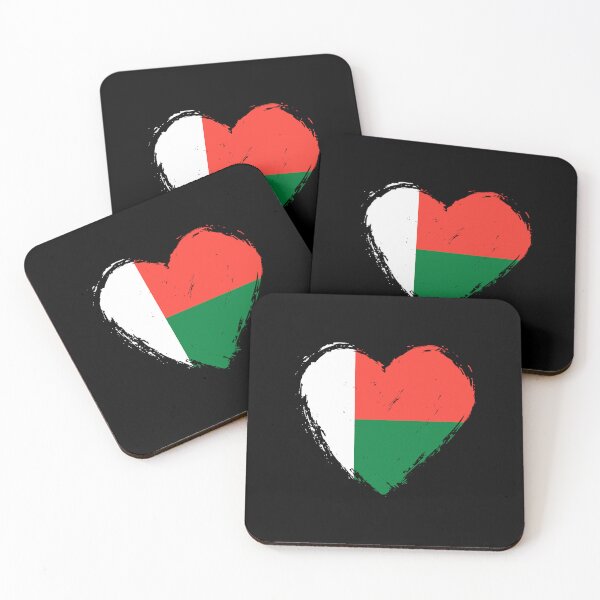 Item preview, Distressed Madagascar Flag Heart MG designed and sold by shitpostee.