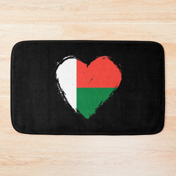 Item preview, Distressed Madagascar Flag Heart MG designed and sold by shitpostee.