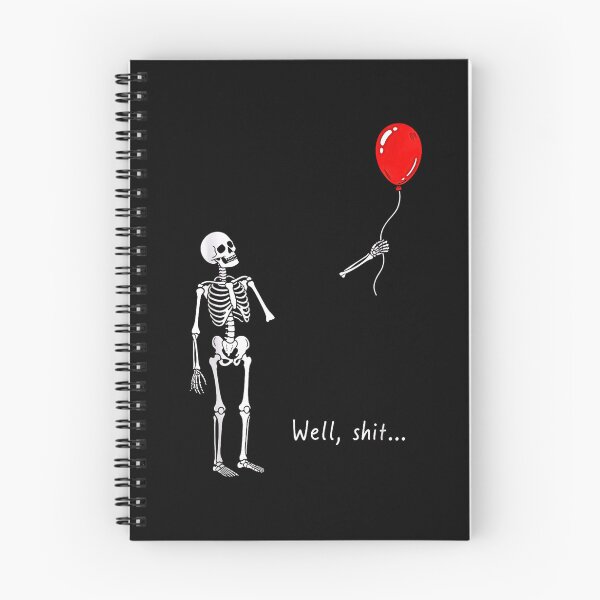Item preview, Well Shit Funny Skeleton Chasing Pumpkin Balloon Halloween designed and sold by NinigFox.