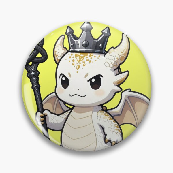 Item preview, Cute Chibi White Dragon King with black Crown - Sauron designed and sold by WildArtIT.