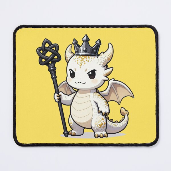Item preview, Cute Chibi White Dragon King with black Crown - Sauron designed and sold by WildArtIT.