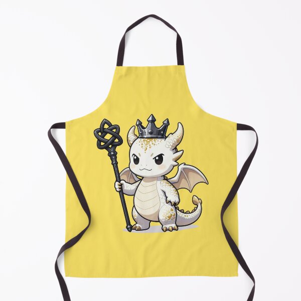 Item preview, Cute Chibi White Dragon King with black Crown - Sauron designed and sold by WildArtIT.