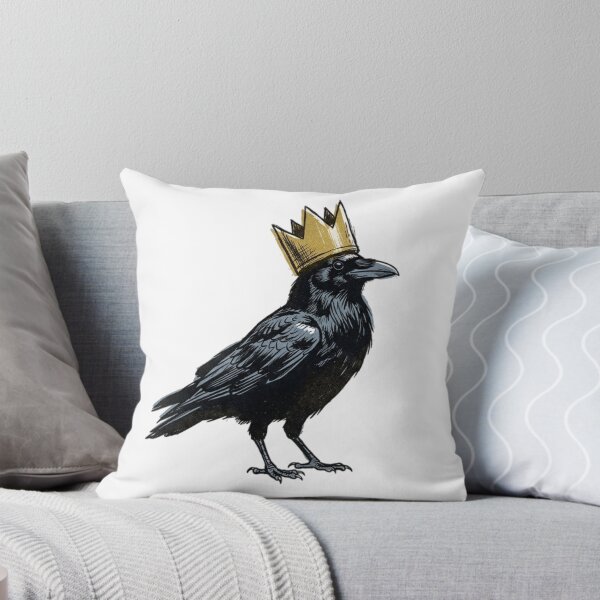 Item preview, Crowned Crow Noir Comic Illustration Golden Crown Gothic Bird Vintage Riso Zine Aesthetic designed and sold by OnPointOutfits.