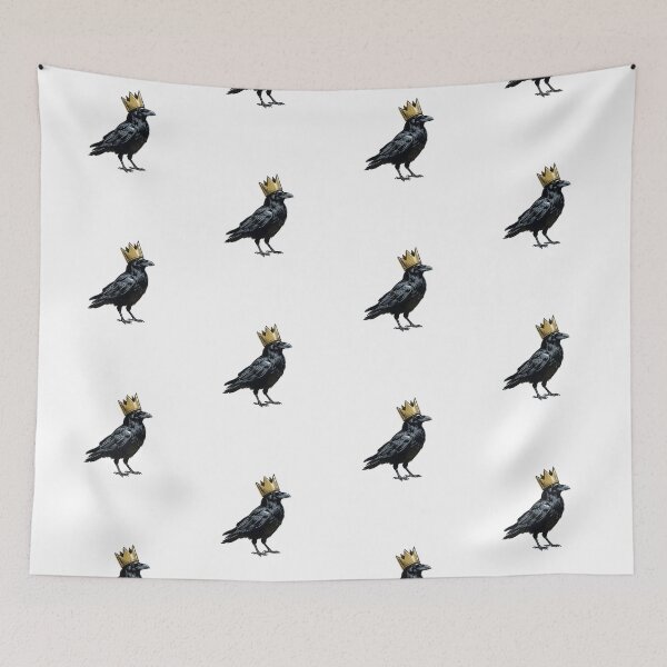 Item preview, Crowned Crow Noir Comic Illustration Golden Crown Gothic Bird Vintage Riso Zine Aesthetic designed and sold by OnPointOutfits.