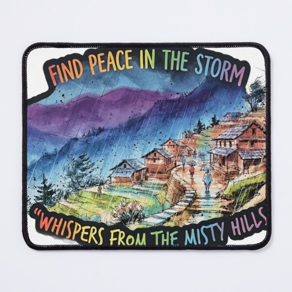 Item preview, Rainy Hillside Village designed and sold by DreamRunArt.