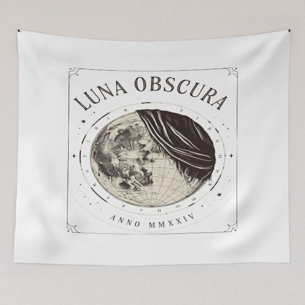 Item preview, Luna Obscura – Vintage Gothic Veiled Moon Design designed and sold by Midnight Veil Designs.