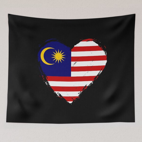 Item preview, Distressed Malaysia Flag Heart MY designed and sold by shitpostee.
