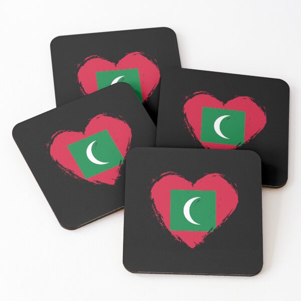 Item preview, Distressed Maldives Flag Heart MV designed and sold by shitpostee.