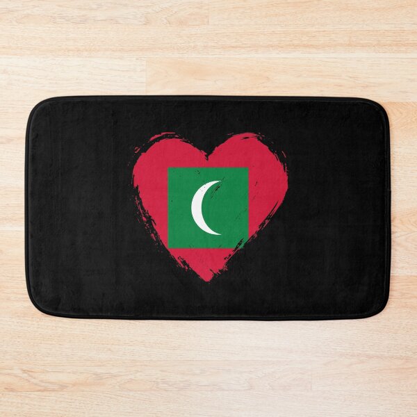 Item preview, Distressed Maldives Flag Heart MV designed and sold by shitpostee.