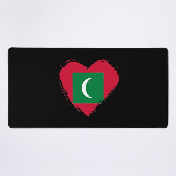 Item preview, Distressed Maldives Flag Heart MV designed and sold by shitpostee.