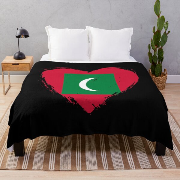 Item preview, Distressed Maldives Flag Heart MV designed and sold by shitpostee.
