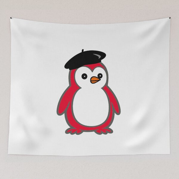Item preview, Pippo French Beret | Minimalist penguin in France look designed and sold by Pippo-Penguin.