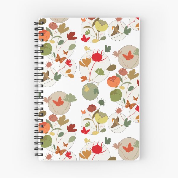 Item preview, Geometric Botanical Circle Pattern with Autumn Flowers designed and sold by Vibria Pattern Studio.