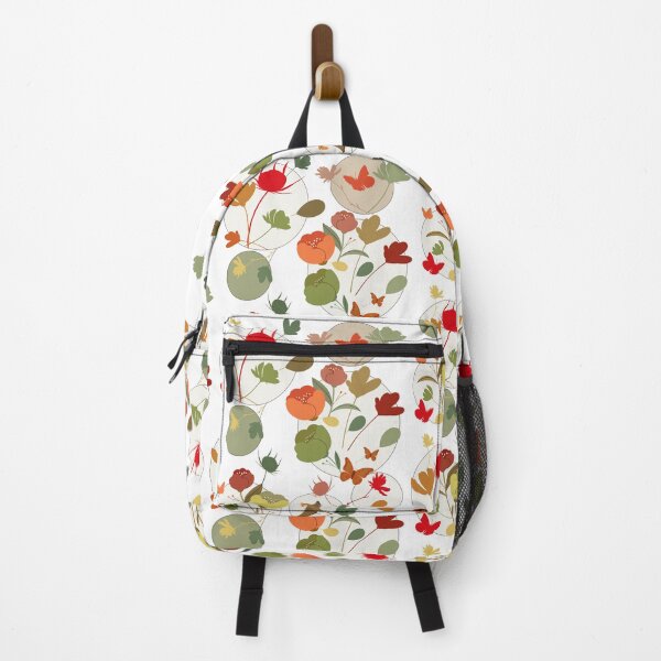 Item preview, Geometric Botanical Circle Pattern with Autumn Flowers designed and sold by Vibria Pattern Studio.
