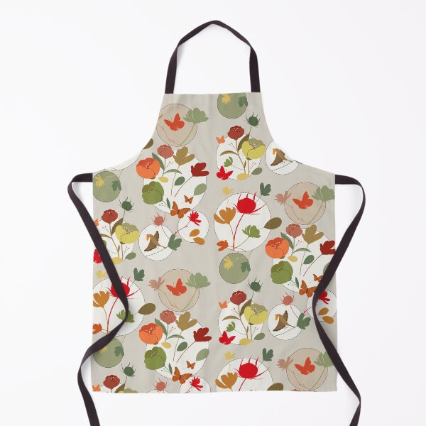Item preview, Geometric Botanical Circle Pattern with Autumn Flowers designed and sold by Vibria Pattern Studio.