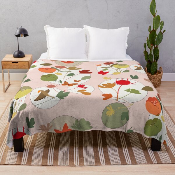 Item preview, Geometric Botanical Circle Pattern with Autumn Flowers designed and sold by Vibria Pattern Studio.