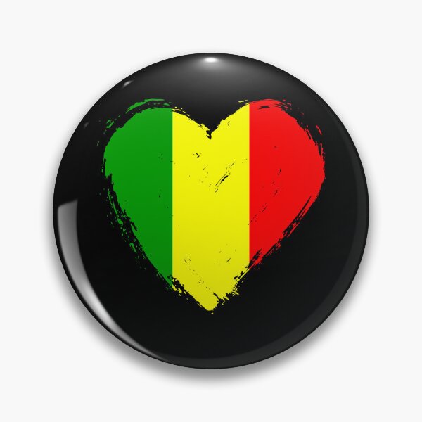 Item preview, Distressed Mali Flag Heart ML designed and sold by shitpostee.