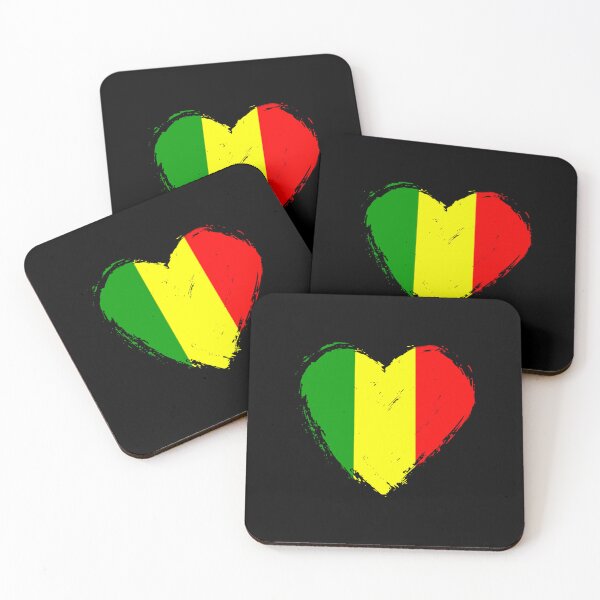 Aperçu de l'œuvre Cœur drapeau du Mali vieilli ML créée et vendue par shitpostee.