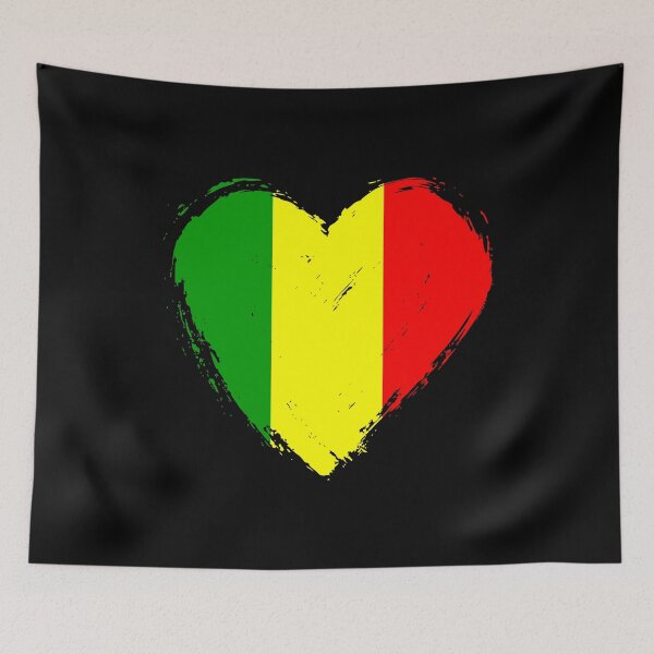 Item preview, Distressed Mali Flag Heart ML designed and sold by shitpostee.