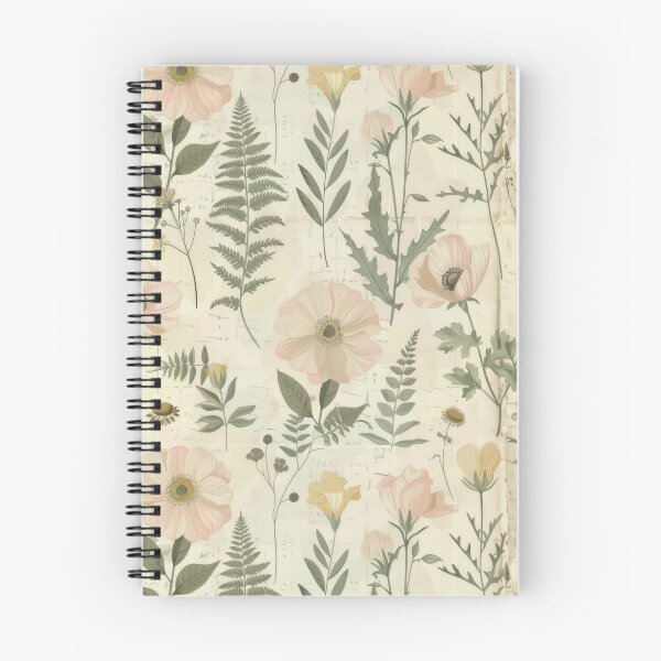 Item preview, Soft Vintage Botanical Floral - Pastel Anemone & Meadow Fern Pattern designed and sold by Whimsical Wayfarer.