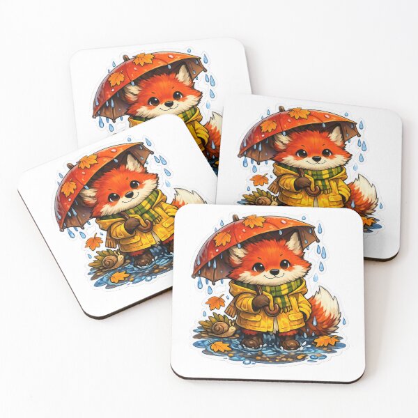 Item preview, Autumn Fox Under Umbrella Sticker designed and sold by ANNART1602.