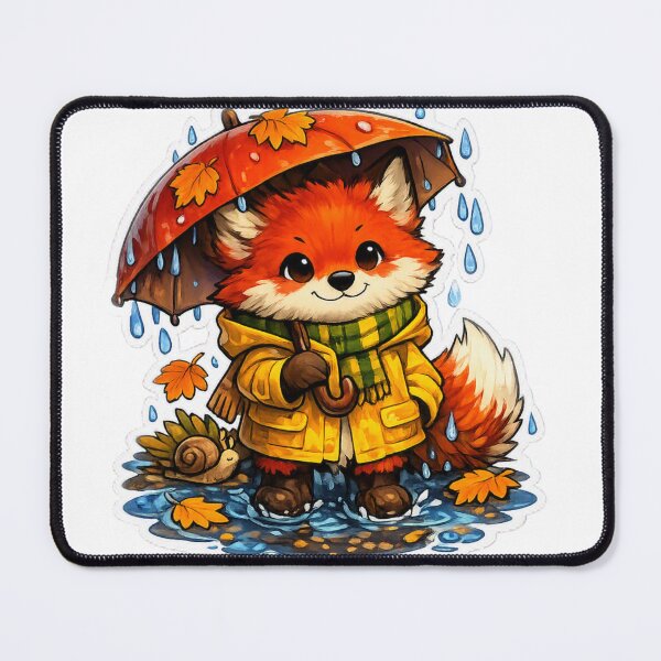 Item preview, Autumn Fox Under Umbrella Sticker designed and sold by ANNART1602.