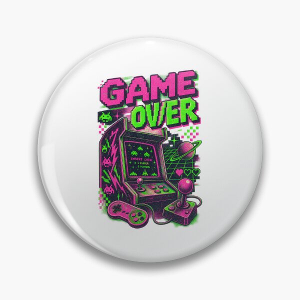 Item preview, Game Over Retro Arcade Cabinet Overprint Art designed and sold by Mdozet.