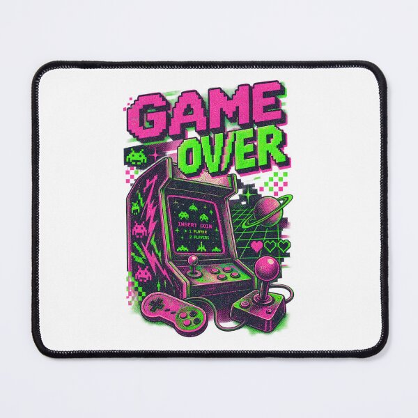 Item preview, Game Over Retro Arcade Cabinet Overprint Art designed and sold by Mdozet.