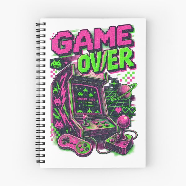 Item preview, Game Over Retro Arcade Cabinet Overprint Art designed and sold by Mdozet.