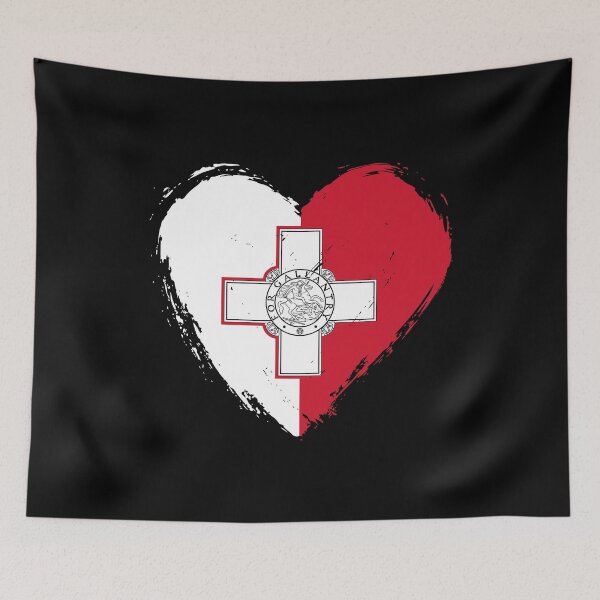 Item preview, Distressed Malta Flag Heart MT designed and sold by shitpostee.