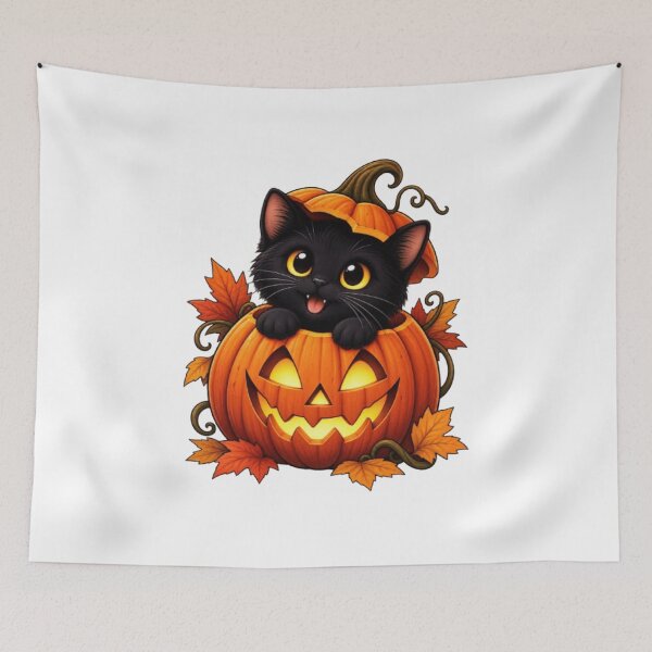 Item preview, Black Cat Pumpkin – Cute Halloween Cat designed and sold by 1PRINTORA1.