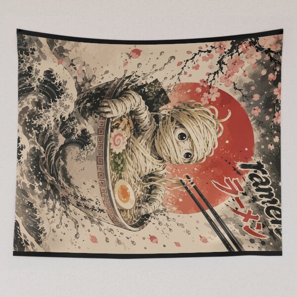 Item preview,  Noodle Mummy bath Ramen Sumie Japanese Vintage designed and sold by TomFrontierArt.