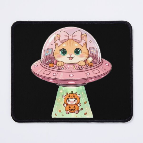 Item preview, Luna Pink UFO Abducting Pumpkin Cow designed and sold by Moody Vibes Studio.