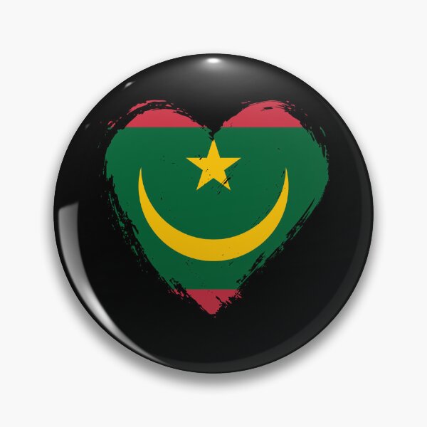 Item preview, Distressed Mauritania Flag Heart MR designed and sold by shitpostee.