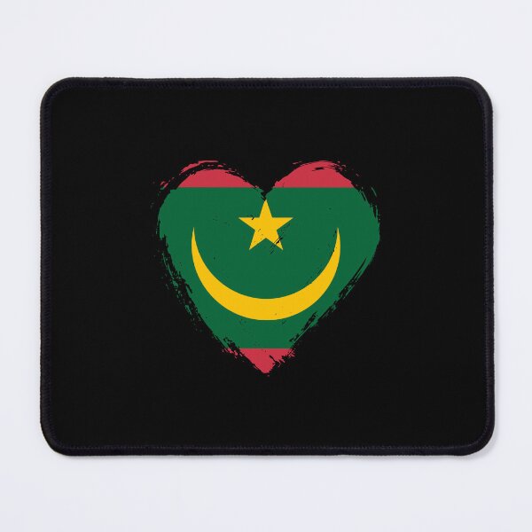 Item preview, Distressed Mauritania Flag Heart MR designed and sold by shitpostee.