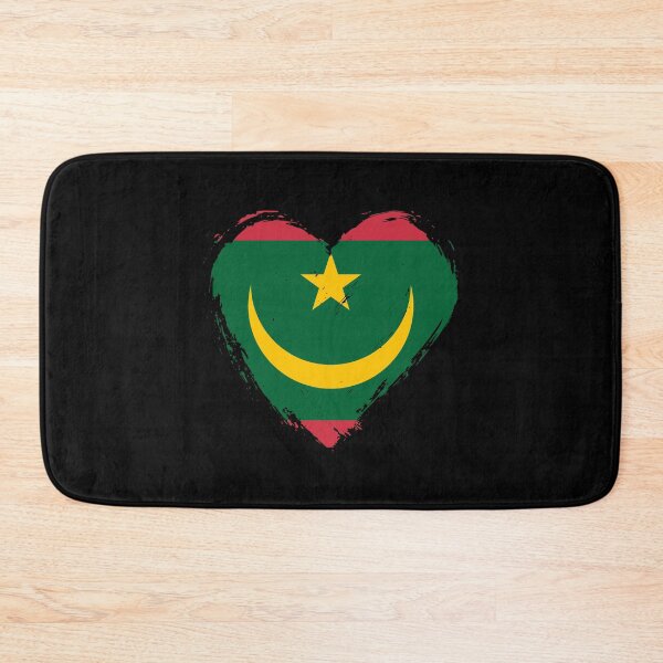 Item preview, Distressed Mauritania Flag Heart MR designed and sold by shitpostee.