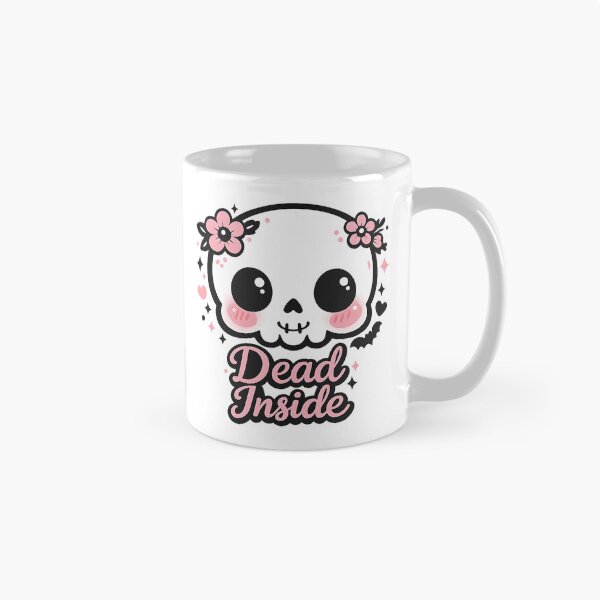 Item preview, Kawaii Pastel Goth Skull Sticker - "Dead Inside" Funny Aesthetic Illustration designed and sold by OuSfian1.