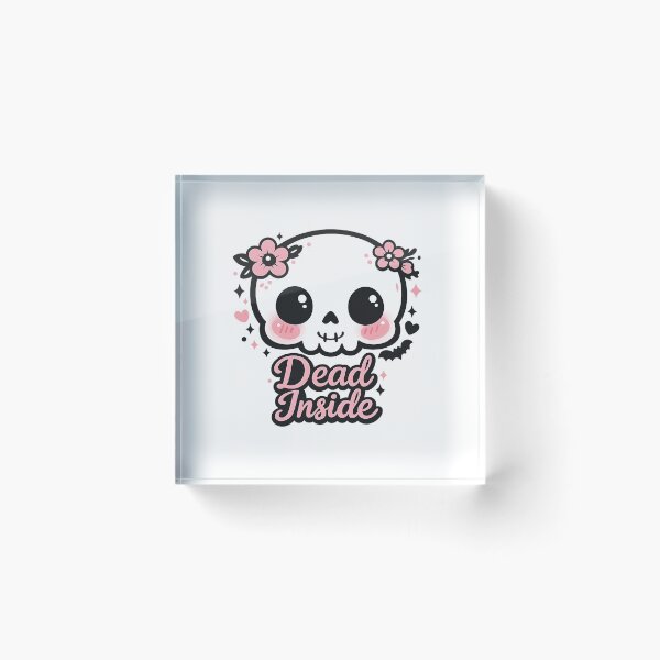 Item preview, Kawaii Pastel Goth Skull Sticker - "Dead Inside" Funny Aesthetic Illustration designed and sold by OuSfian1.