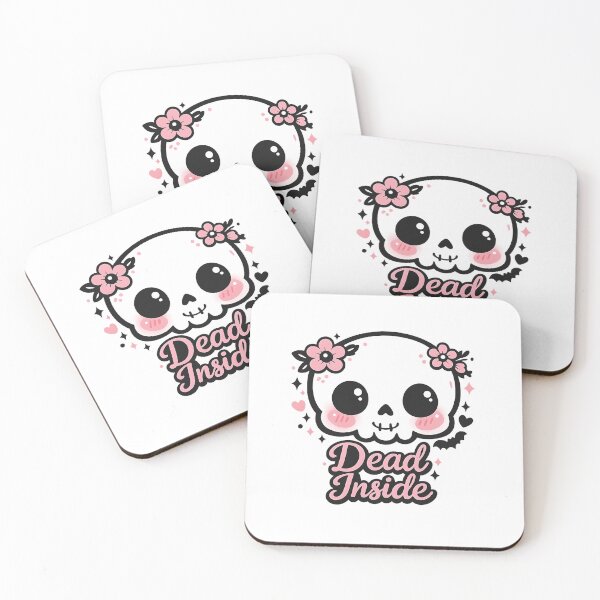 Item preview, Kawaii Pastel Goth Skull Sticker - "Dead Inside" Funny Aesthetic Illustration designed and sold by OuSfian1.