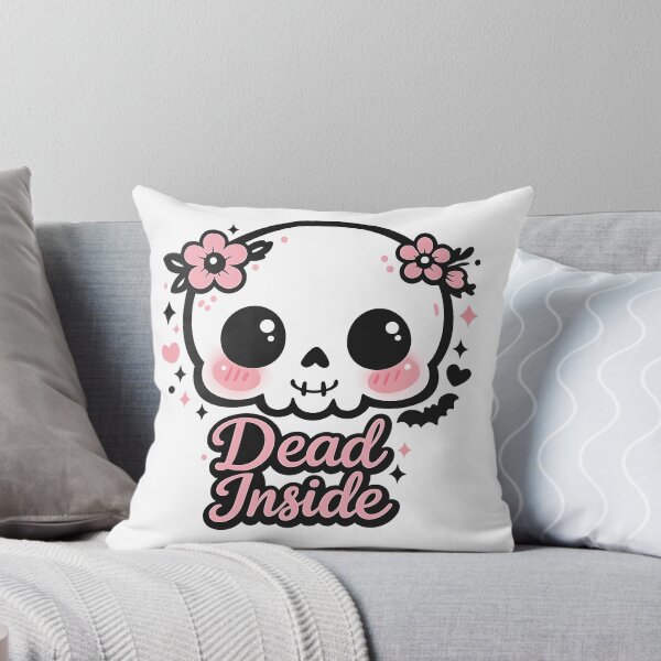 Item preview, Kawaii Pastel Goth Skull Sticker - "Dead Inside" Funny Aesthetic Illustration designed and sold by OuSfian1.