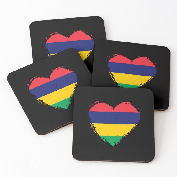 Item preview, Distressed Mauritius Flag Heart MU designed and sold by shitpostee.