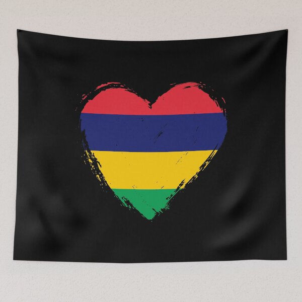Item preview, Distressed Mauritius Flag Heart MU designed and sold by shitpostee.