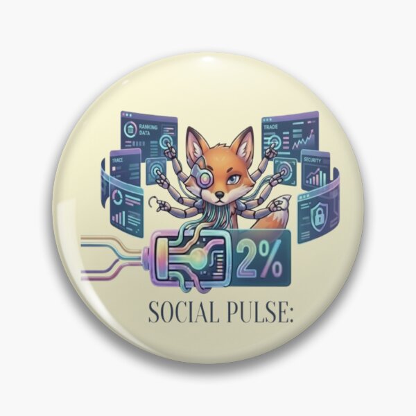 Item preview, Funny Social Pulse Cyberpunk Fox Tech Humor designed and sold by Northern Glow Art.