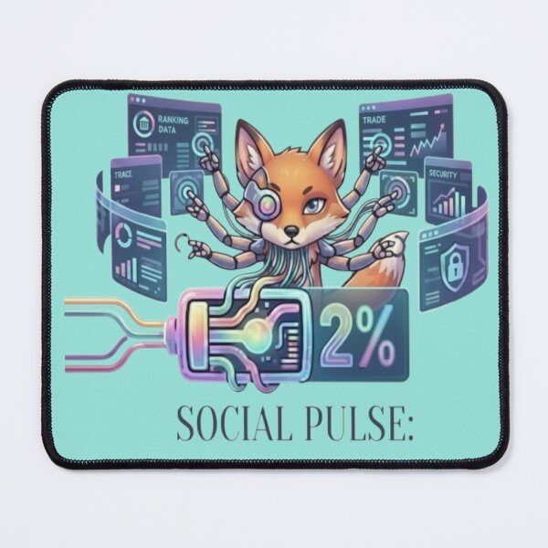 Item preview, Funny Social Pulse Cyberpunk Fox Tech Humor designed and sold by Northern Glow Art.