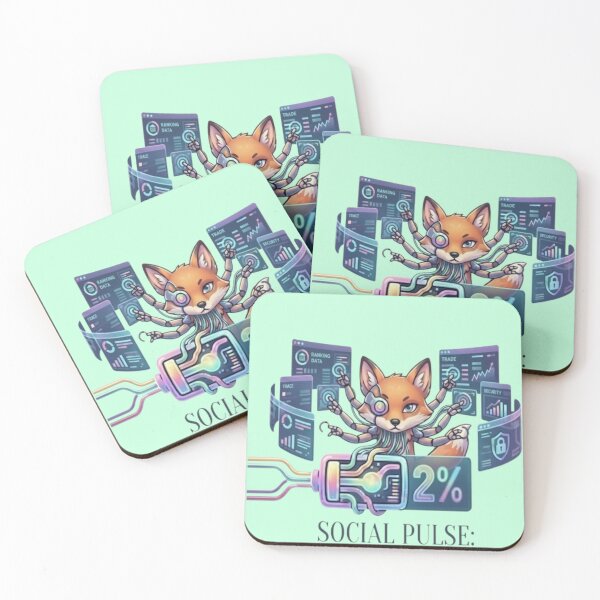 Item preview, Funny Social Pulse Cyberpunk Fox Tech Humor designed and sold by Northern Glow Art.