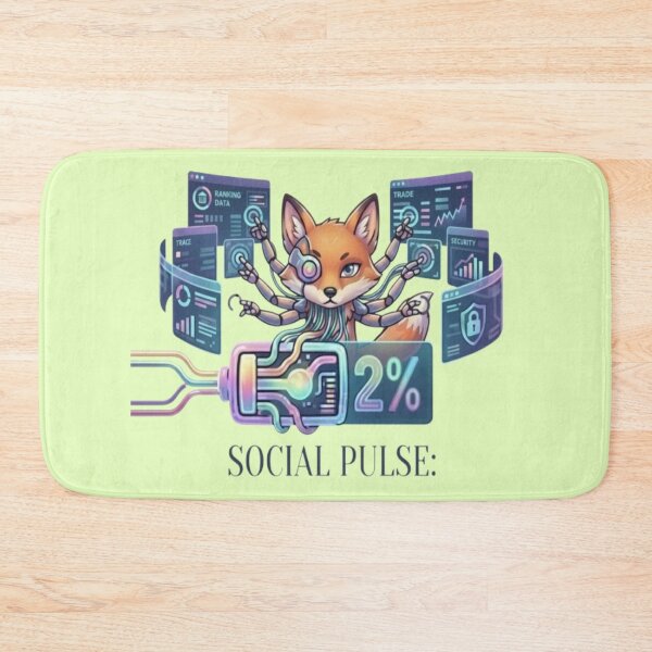 Item preview, Funny Social Pulse Cyberpunk Fox Tech Humor designed and sold by Northern Glow Art.