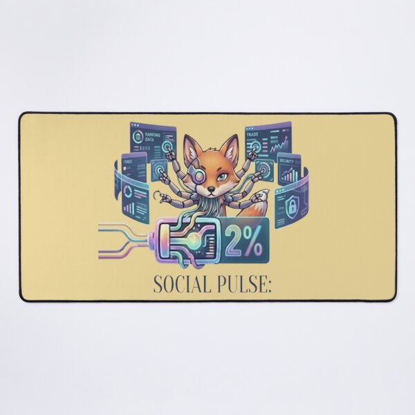 Item preview, Funny Social Pulse Cyberpunk Fox Tech Humor designed and sold by Northern Glow Art.